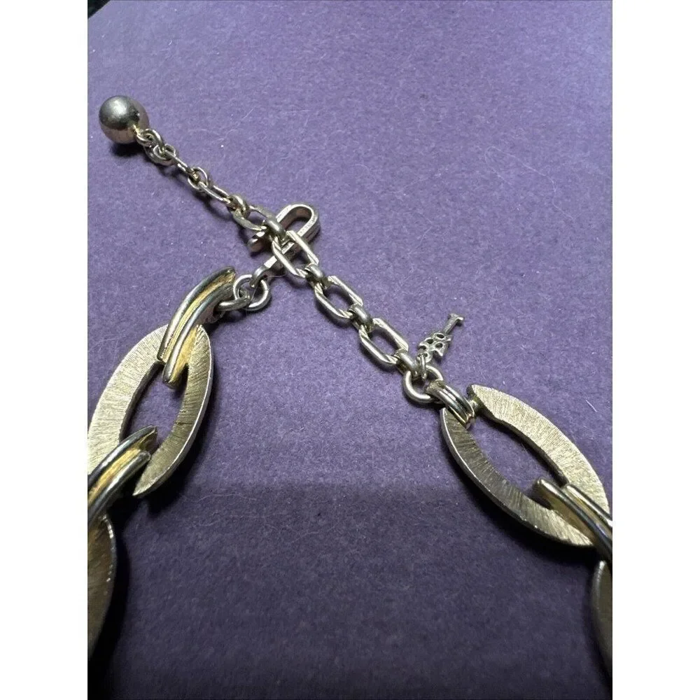 Vintage Trifari Gold-Tone Textured Link Necklace Classic